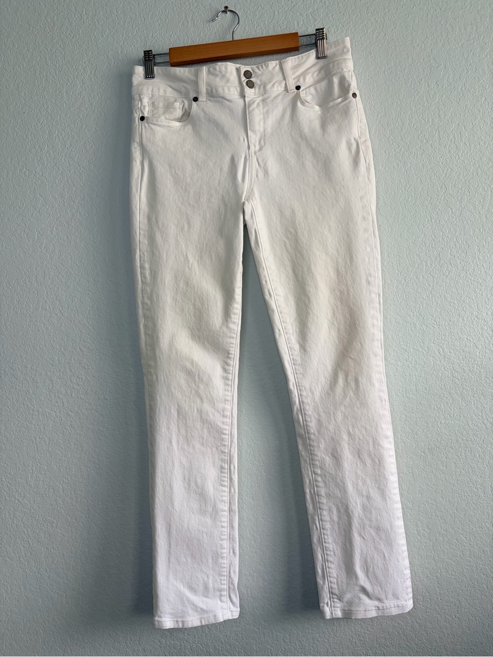 PAIGE Hidden Hills White Straight-Leg Jeans, Size 31